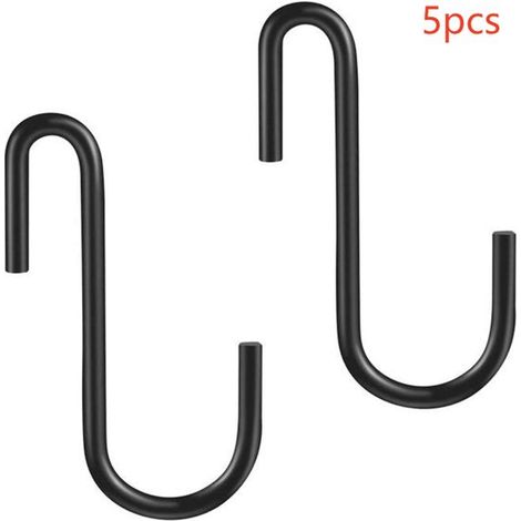 5 set di ganci a forma di S con rivestimento in vinile pesante, ganci a forma di S grandi con antiscivolo e spessore di 7 mm. I ganci a forma di S sono utilizzati per appendere (1/5)