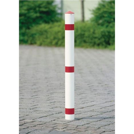 Urbanus Poste de acero rojo-blanco Ø 76 mm - AS 141 RW (1/2)