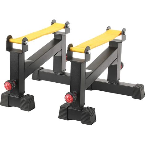 Mesa de dominadas, altura regulable de 30 a 40 cm, carga máxima de 300 kg, construcción de nailon y acero al carbono, diseño autoportante, estructura para peso muerto. (1/5)