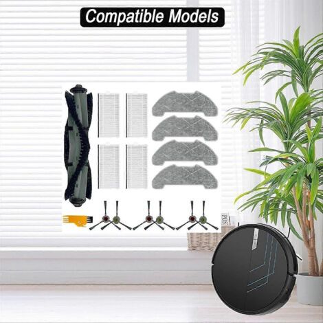 NALOOKAMIC Accessoires pour aspirateur robot Airrobo P30 : brosse latérale principale, filtre HEPA, chiffon de nettoyage, pièces de rechange. (1/4)