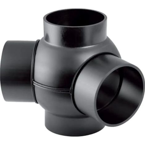 Geberit PE Derivazione a sfera 88,5° doppia, attacchi sfalsati di 135°, 367.385.16.1