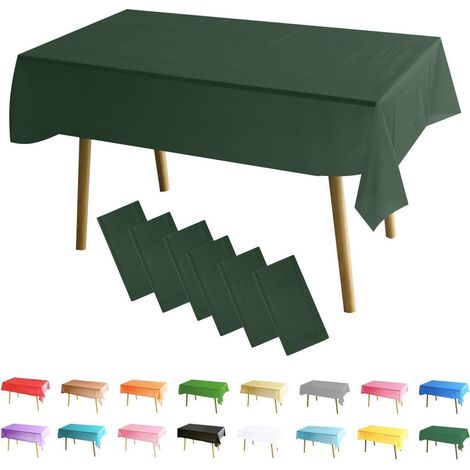 6er Pack Tischdecke Grün 137x274cm Rechteckig Wasserdicht für Feste