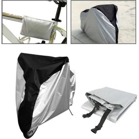DBBEGK Fahrrad-/Motorradabdeckung - NOVA - M 180x60x90cm - Schwarz + Silber - UV-beständig - wasserdicht (1/5)