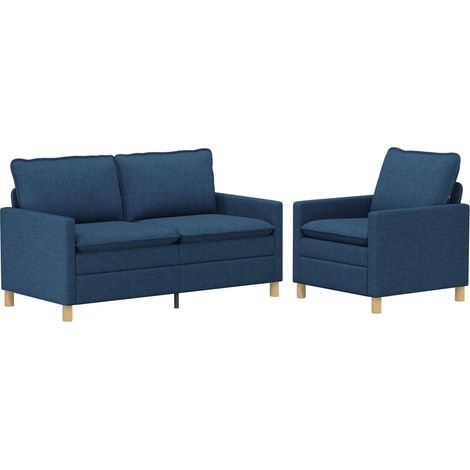 Sofa Set 2 stk. Blau Stoff vidaXL