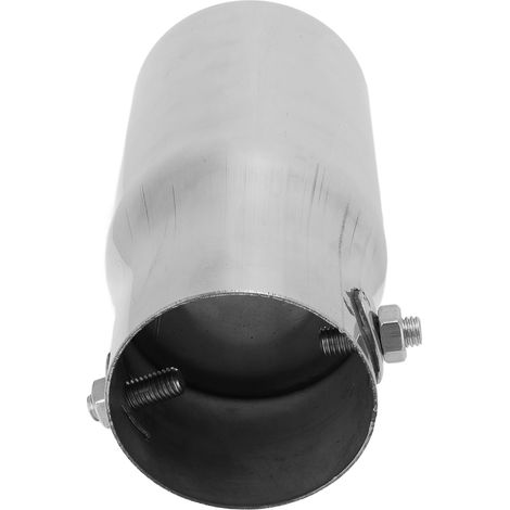 Embout de pot d'échappement inox argenté 62mm entrée 76mm sortie universel pour auto et camion (1/5)