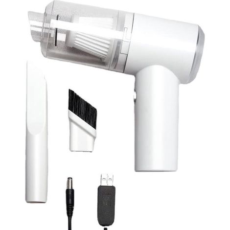 Mini aspirapolvere senza fili per auto, aspirapolvere portatile da 120 W 6000 PA con illuminazione a LED, ideale per auto, tastiere, animali domestici, scrivanie e altri ambienti. (1/5)