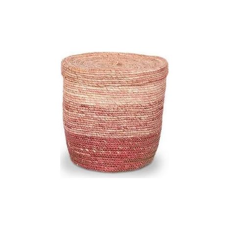 Contenitore tondo con copri Erba rosa