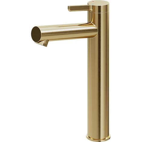 basin mixer brushed gold swivelling aerator H. 25.7 cm