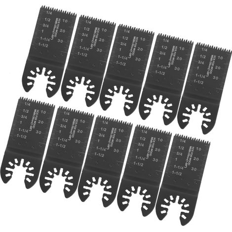 Lot de 10 lames de scie oscillantes multifonctions de 35 mm en acier à haute teneur en carbone, à denture grossière (1/5)