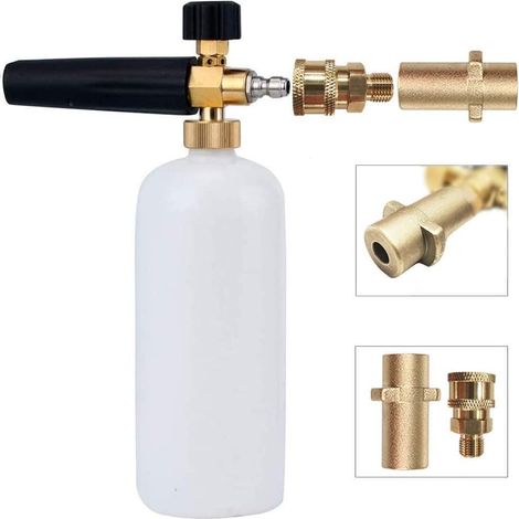 Pistolet à mousse à pression, pistolet à mousse à neige réglable 1L distributeur de savon compatible avec 1/4 à dégagement rapide et Karcher K2 K3 K4 K5 K6 K7 (1/5)
