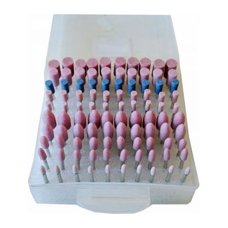 SET 100 FRESE IN PIETRA PER MINI TRAPANO DRIMMEL TESTINE 3mm LUCIDANTI ABRASIVE