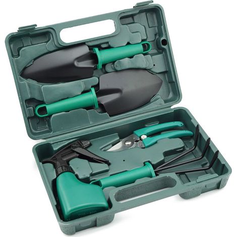 Kit Outils Jardinage 5 Pièces - Ensemble Durable, Plantation, Désherbage, Entretien, Jardin et Balcon-vert (1/5)