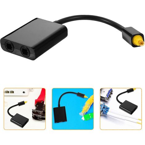 Répartiteur audio optique numérique 1x2, adaptateur audio à une entrée et deux sorties (noir) (1/5)
