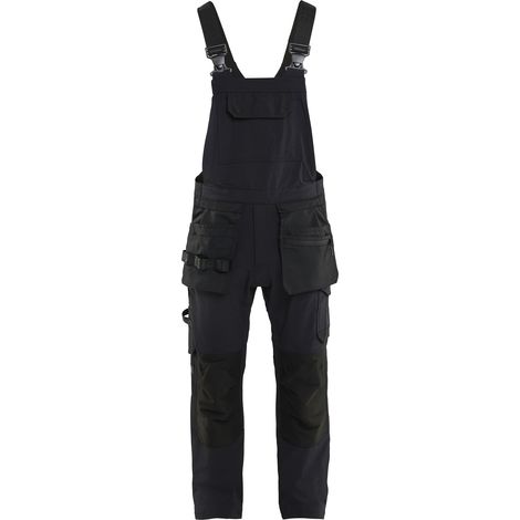 Tuta da lavoro con bretelle elasticizzata 4D 2620 - Nero 46