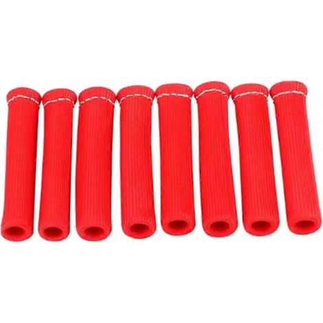 Lot de 8 gaines de protection thermique pour câbles de bougies d'allumage, écran thermique 12 000 °F, isolant en fibre de verre pour câbles automobiles flexibles. (1/5)