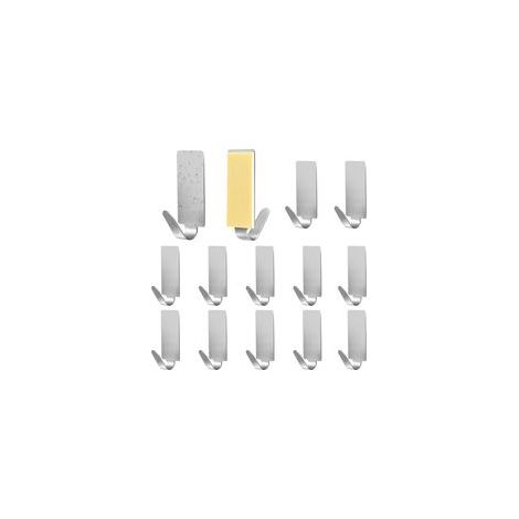 12 Pièces Crochet Adhesif Mural, Crochets Adhesifs pour Cuisine Salle de Bain, Crochet Adhesif Serviette Sans Perçage Acier Inoxydable 3.5x1.5cm