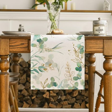 Chemin de table JeiibrZui à motif floral printanier - 40 x 180 cm - 1 pièce - Multicolore - Idéal pour les fêtes en intérieur et la décoration de (1/5)
