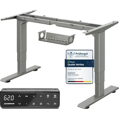 Electric Standing Desk with 3 Columns Height Adjustable Desk Frame with Dual Motor with 4 Auto Memory Keyboards, Load Capacity 160 kg (1/5)