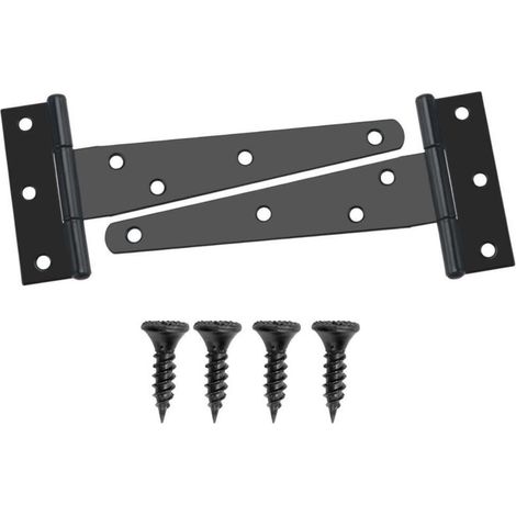[NIEMALS VERWENDET] Stück 125 mm T-Scharniere, abnehmbare Scheunentorscharniere, Metalltürscharniere mit 14 Schrauben