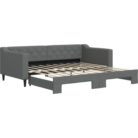 Maison Exclusive - Lit de jour avec gigogne sans matelas gris foncé 90x190 cm