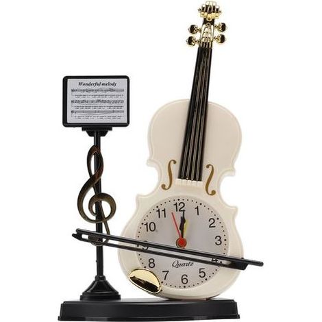 Réveil violon Apparence unique Réveil innovant pour la maison, le salon, la décoration de bureau, cadeaux 2165B (hauteur 21 cm) (1/5)