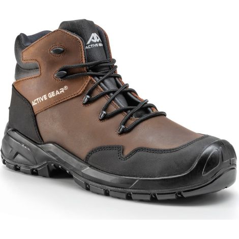 Scarpe antinfortunistiche alte senza metallo ACTIVE GEAR A FORCE High S3 SRC Marrone 38 (1/4)