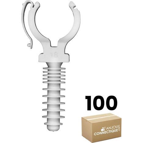 Seau de 100 CLIPEO blanc simple Ø18 pour tube et gaine - Ram (1/2)