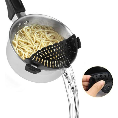 Longziming – Passoire à clipser en silicone résistant à la chaleur – Maille fine pour filtrage rapide – Compatible avec casseroles et poêles – Nettoyage facile au lave-vaisselle