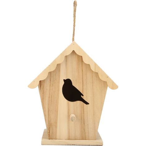Nichoir en bois en forme d'oiseau entrée nichoir maison bricolage nichoir extérieur pour jardin arrière-cour (1/5)
