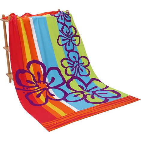 Telo mare XL - 180 x 100 cm - Asciugatura rapida e super assorbente - Telo da bagno leggero in microfibra per adulti - Ampio telo mare per piscina e vacanze - Fantasia floreale (1/5)