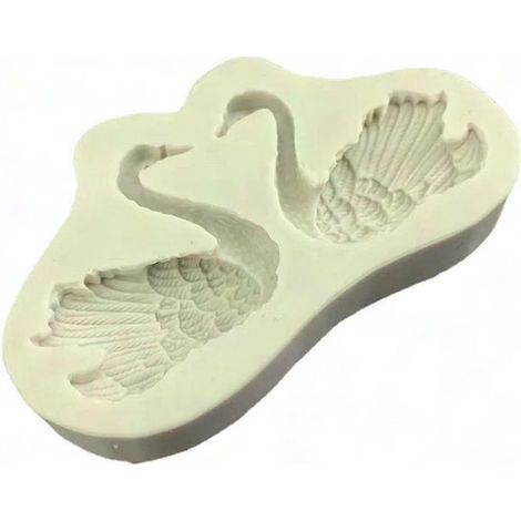 Silikon-Schokoladenform mit Schwanenpaar für Fondant, Kuchen, handgemachte Seife, Gebäck, kreative Dekoration, 2-teilig, wiederverwendbare, flexible Form (1/5)