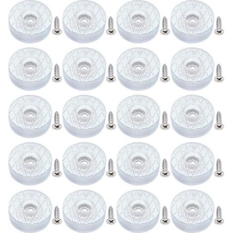 20 runde, 30 mm Silikon-Bodenschoner, rutschfest und geräuscharm, mit Schrauben, geeignet für Sofabeine und Stuhlkissen (1/5)