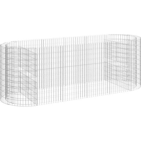 vidaXL Gabbione con Letto Rialzato in Ferro Zincato 300x100x100 cm