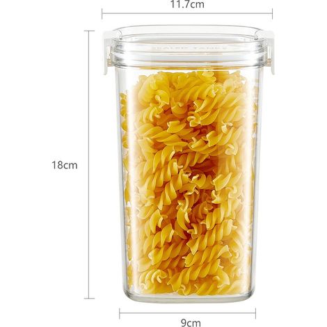 Bocal Hermetique - Bocal De Rangement Pour Aliments Secs - Transparent Empilable Double Joint Etanche - Capacite 1300 Ml (1/3)