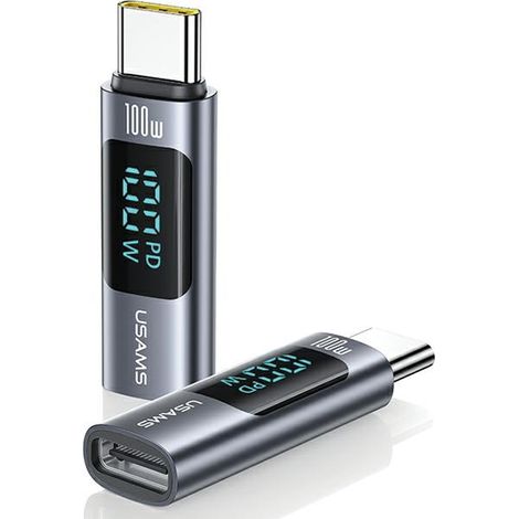 Usams Adapter AU18 USB-C - USB-CDigital Display 100W Stahl/Aluminium SJ682TC01 (US-SJ682) (1/5)