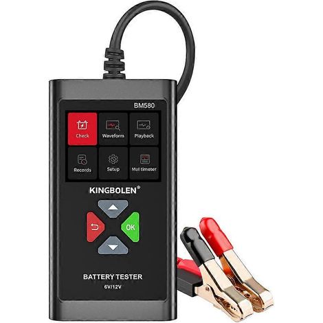 Testeur de batterie KINGBOLEN BM580, chargeur de batterie de voiture 12 V/6 V, outil de test de circuit de démarrage et analyseur automobile (1/5)
