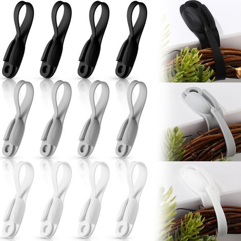 12 Pièces Organiseurs de Cordons Adhésifs, Noir, Blanc, Gris (1/5)