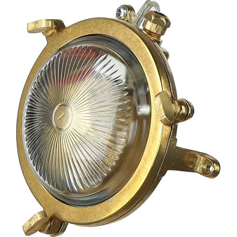 Wandlampe Außen Messing IP44 Maritim Bullauge