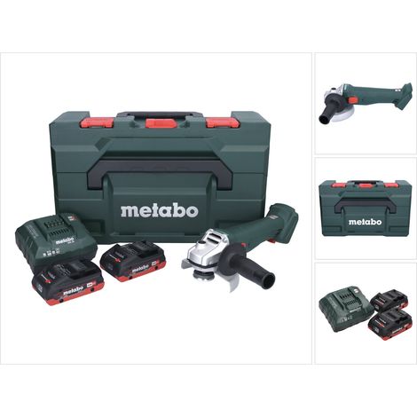Metabo W 18 7-125 Meuleuse d'angle sans fil 18 V 125 mm + 2x batterie 4,0 Ah + chargeur + metaBOX