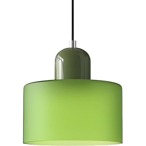 Suspension Scandinave 20cm en Verre Vert Mat, Lampe Suspendue E27 Moderne, Hauteur Réglable 200cm, Luminaire Design Métal & Verre pour Cuisine Salle à Manger Salon Café Bar