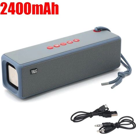 Enceinte Bluetooth portable (bleue) 10 W, enceinte USB, entrée auxiliaire, lecteur de carte TF, radio FM, caisson de basses haute puissance (1/5)
