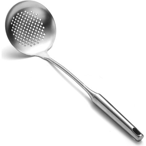 Schaumkelle, 38 cm Edelstahl-Küchensieb, mit komfortablem Griff und Aufhängelöchern, Schmutzfänger für die Küche (1/5)