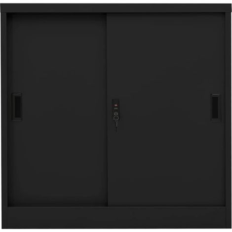 Maison Exclusive - Armadio per Ufficio Anta Scorrevole Nero 90x40x90cm Acciaio (1/5)
