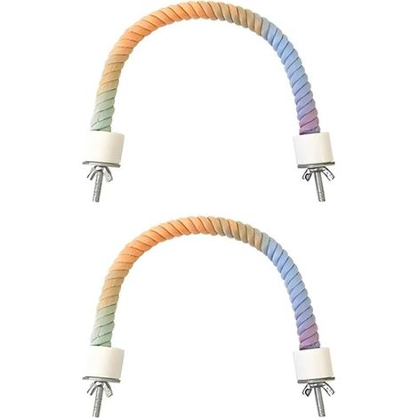 Lot de 2 perchoirs en corde pour cages à oiseaux, perchoirs en corde pour perroquets, calopsittes et perruches, accessoires pour cages à oiseaux (1/5)