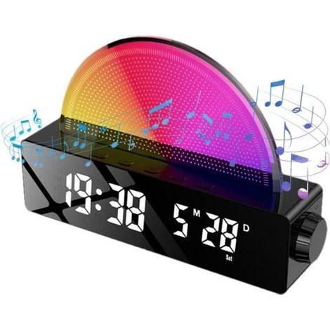 Intelligenter Wecker – Solar-Nachttischlampe – Weiß – USB-aufladbar – Mehrfarbig (1/4)