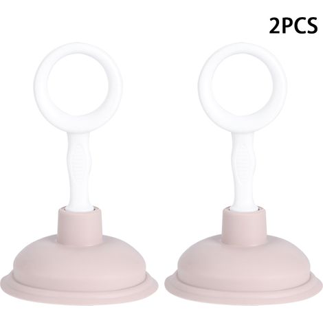 2 Pièces Déboucheur Aspirant Manuel pour Canalisations, Outil de Nettoyage de Tuyaux pour Cuisine et Salle de Bain, Rose