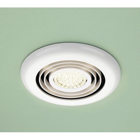 HiB Turbo White Bathroom Inline Extractor Fan with Warm White LED Light - 34000 (1/8)