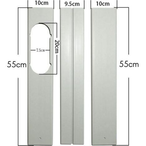 3 PièCes Plaque de Kit FenêTre Portable RéGlable pour Accessoires Climatiseur Fixation Climatiseur-55CM (1/5)