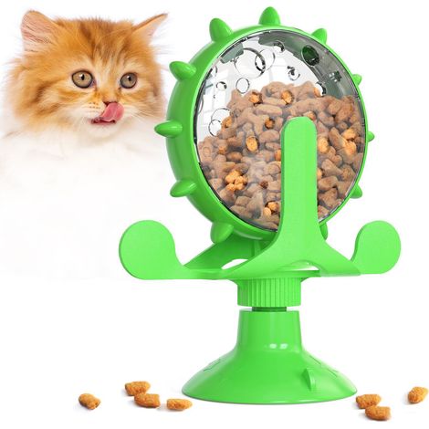 Stockage de nourriture pour chat, jouets à mâcher pour chat, outil d'auto-plaisir et de soulagement de l'ennui pour chat, fournitures pour chat, jouets pour chat (vert) (1/5)