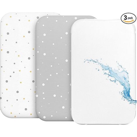 Drap Housse Cododo Protège Matelas Impermeable avec Elastique Taille 50x83 cm Compatible avec Berceaux, Lit Matelas Cododo Bebe pour Fille et Garçon Motif Gris (1/5)